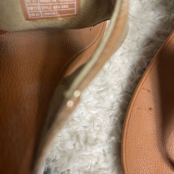 Fitflop Lulu faux leather reptile print gold tone wedge thong sandals size 11 - Picture 8 of 11